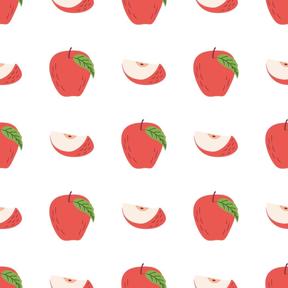 Seamless Pattern with Apples. The Thanksgiving Day collection. Flat vector illustration