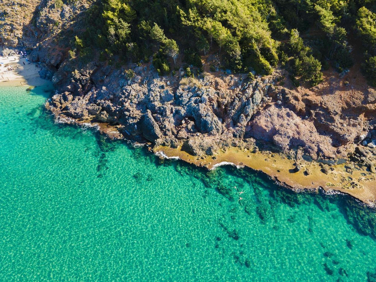 world famous Alanya Cleopatra beach. aerial photo of the beach. amazing summer vacation