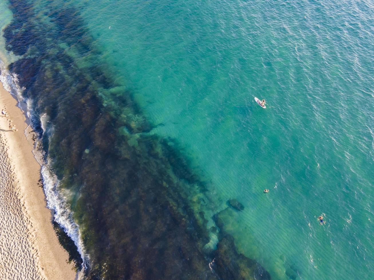 world famous Alanya Cleopatra beach. aerial photo of the beach. amazing summer vacation