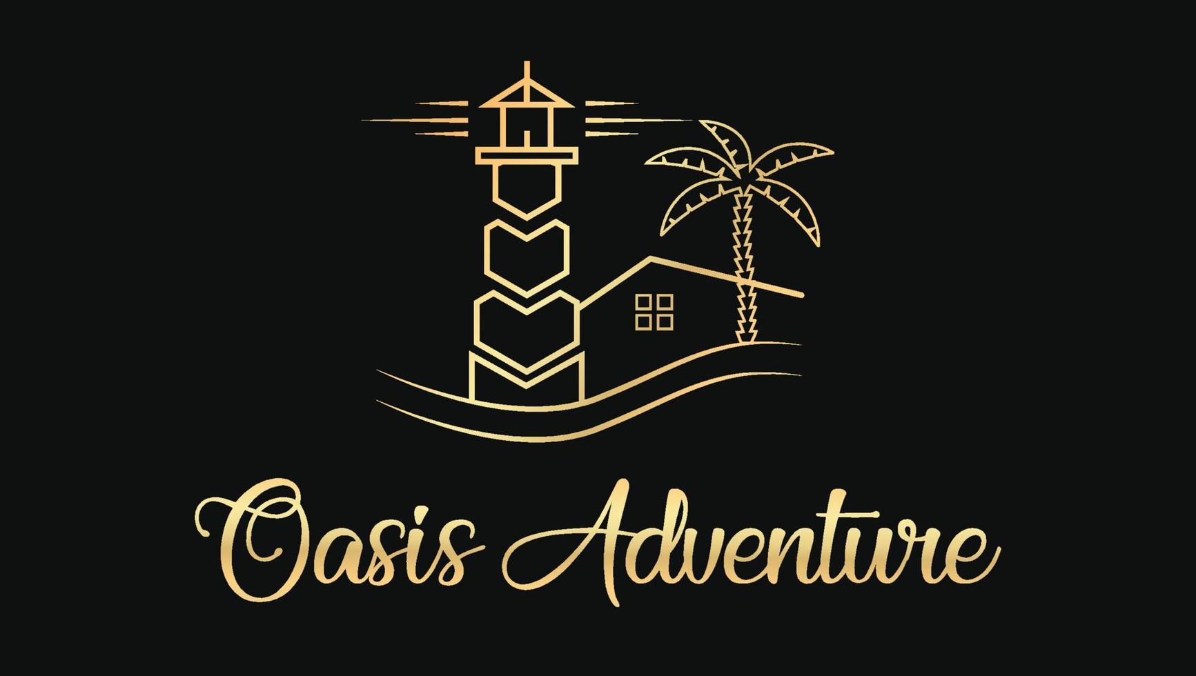 Oasis Beach Adventure Travelling Outdoor Logo Template vector