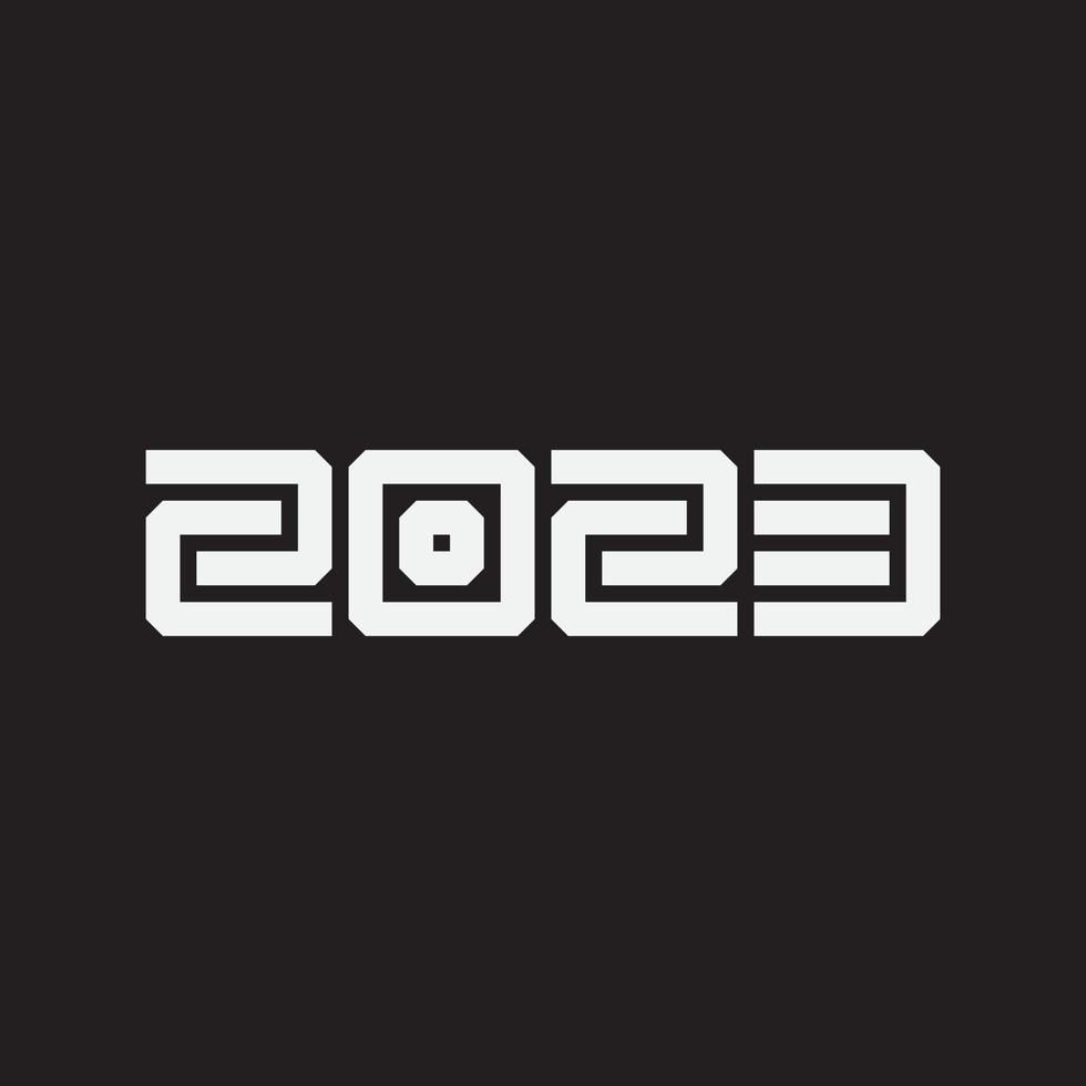 2023 happy new year text design vector