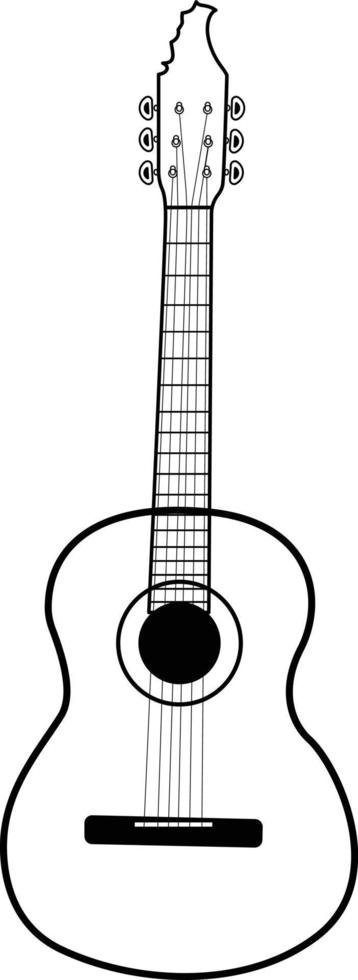 diseño de guitarra dibujado a mano vector