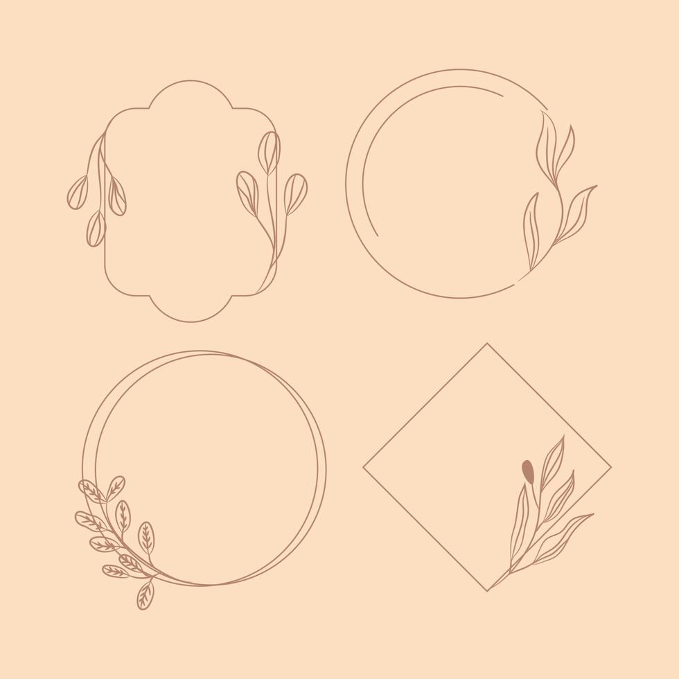 Simple frame line art design vector