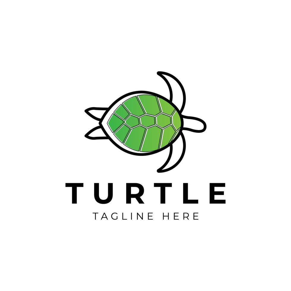 plantilla de logotipo de tortuga de arte de línea simple vector