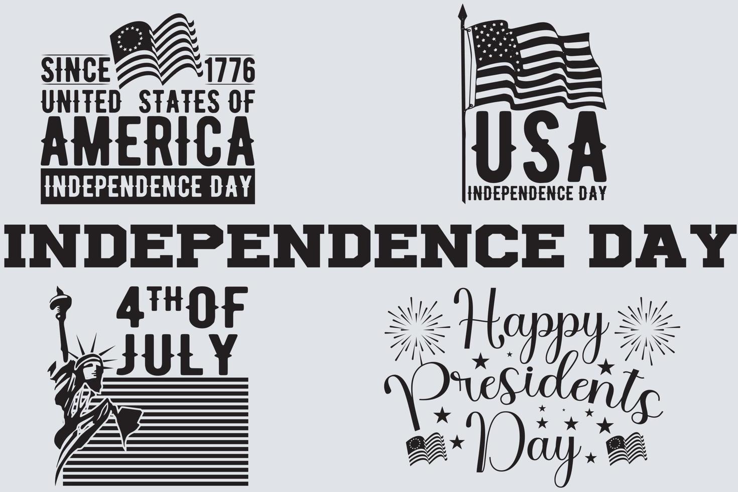 independence day T-Shirt Bundle vector