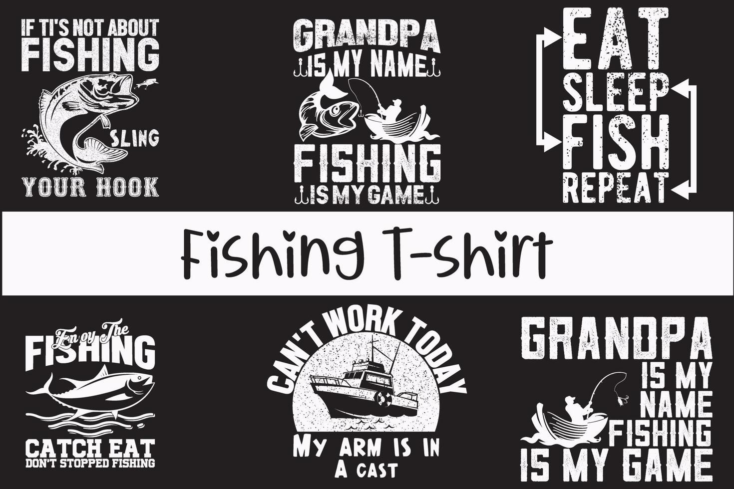 Fishing T-Shirt bundle vector