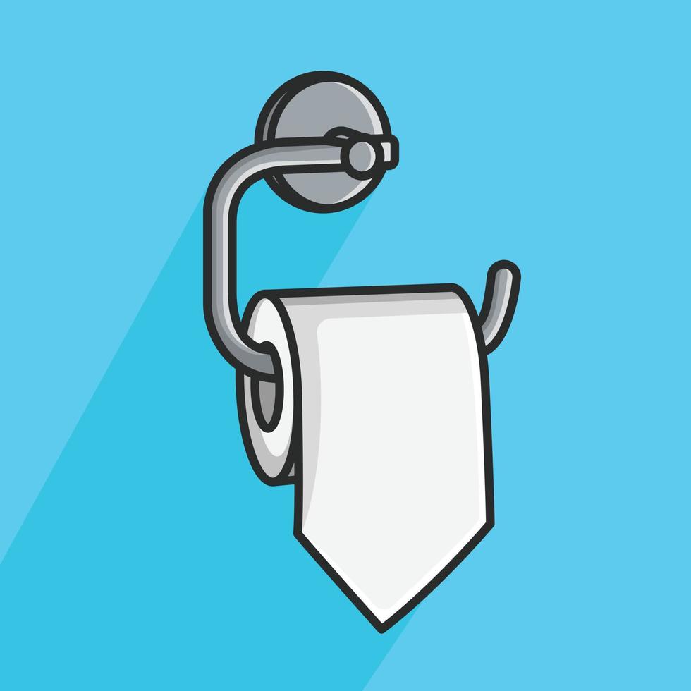 Toilet Tissue Paper Roll Vector Icon Illustration. Healthcare And Medical Icon Concept White Isolated. Flat Cartoon Style Suitable for Web Landing Page, Banner