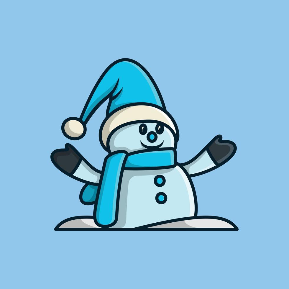 concepto de diseño de vacaciones de invierno. muñeco de nieve de navidad, festival de invierno, decoración de navidad, fiesta de navidad, celebración de navidad. vector