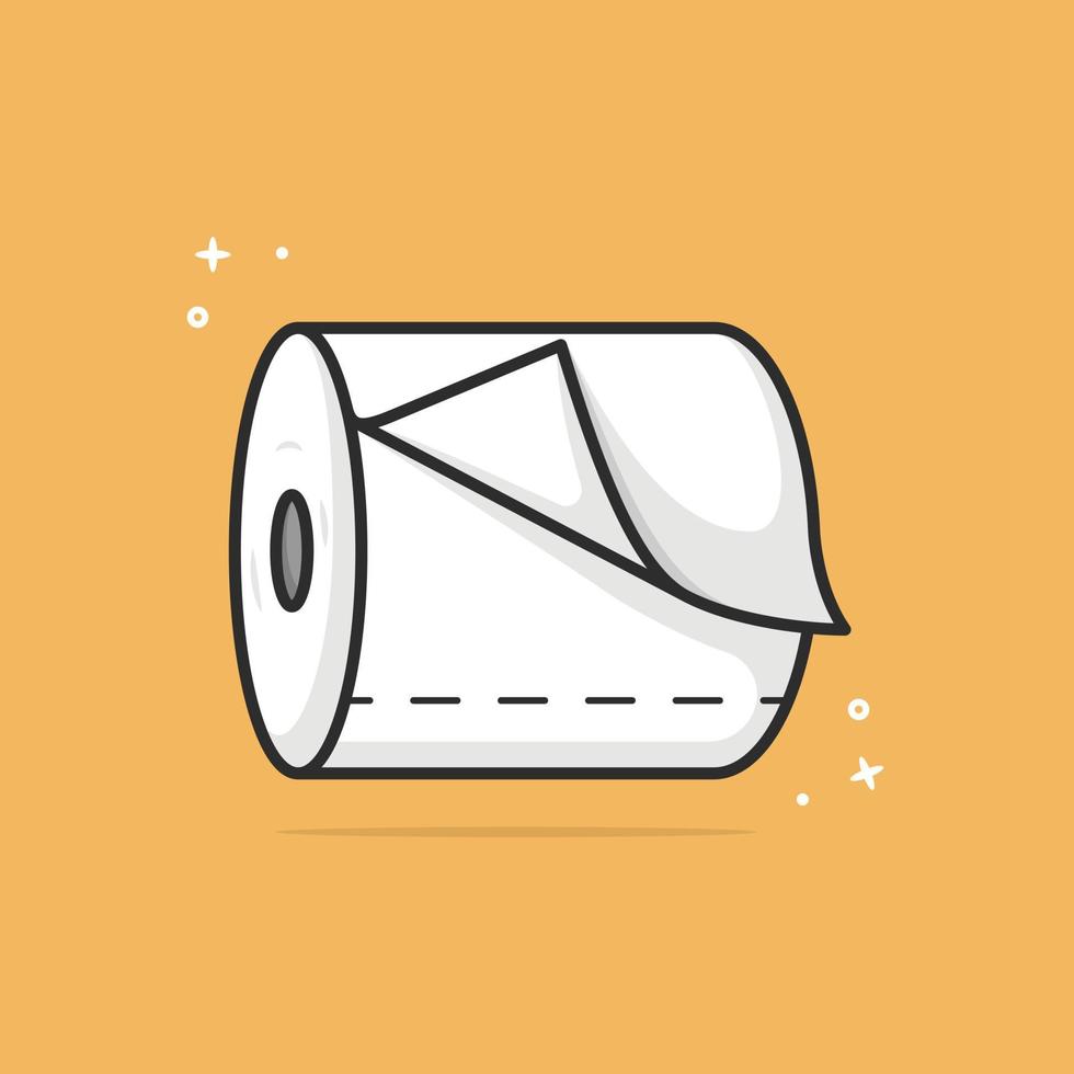 Ilustración de icono de vector de rollo de papel higiénico. concepto de icono médico y sanitario blanco aislado. estilo de caricatura plana adecuado para la página de destino web, banner