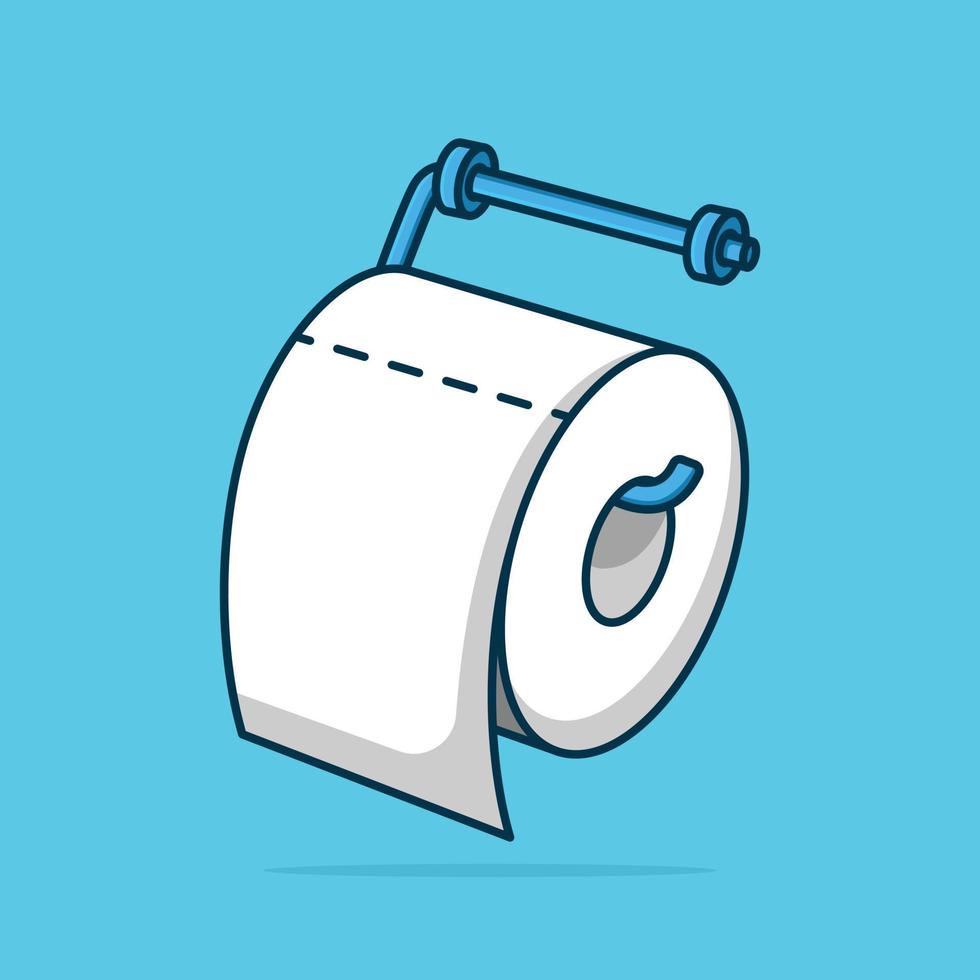 Toilet Tissue Paper Roll Vector Icon Illustration. Healthcare And Medical Icon Concept White Isolated. Flat Cartoon Style Suitable for Web Landing Page, Banner