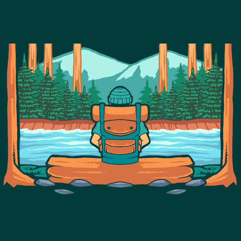 view mountain wild vector
