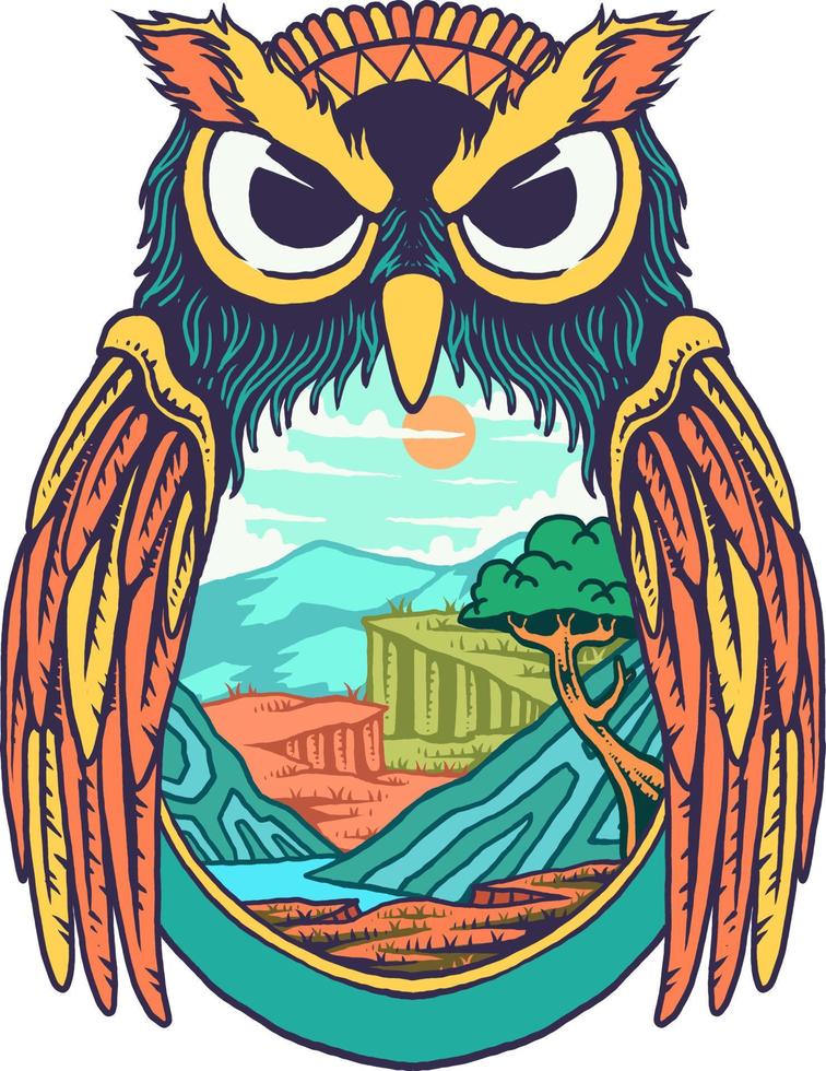 owl nature wild life vector