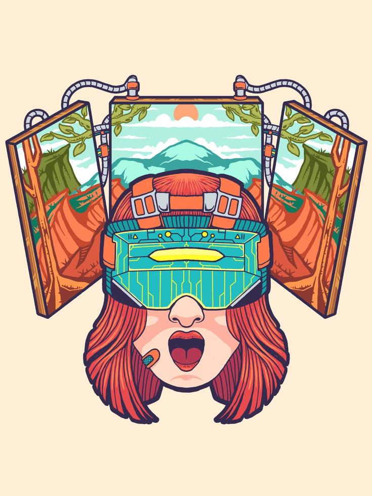virtual reality vector illustration
