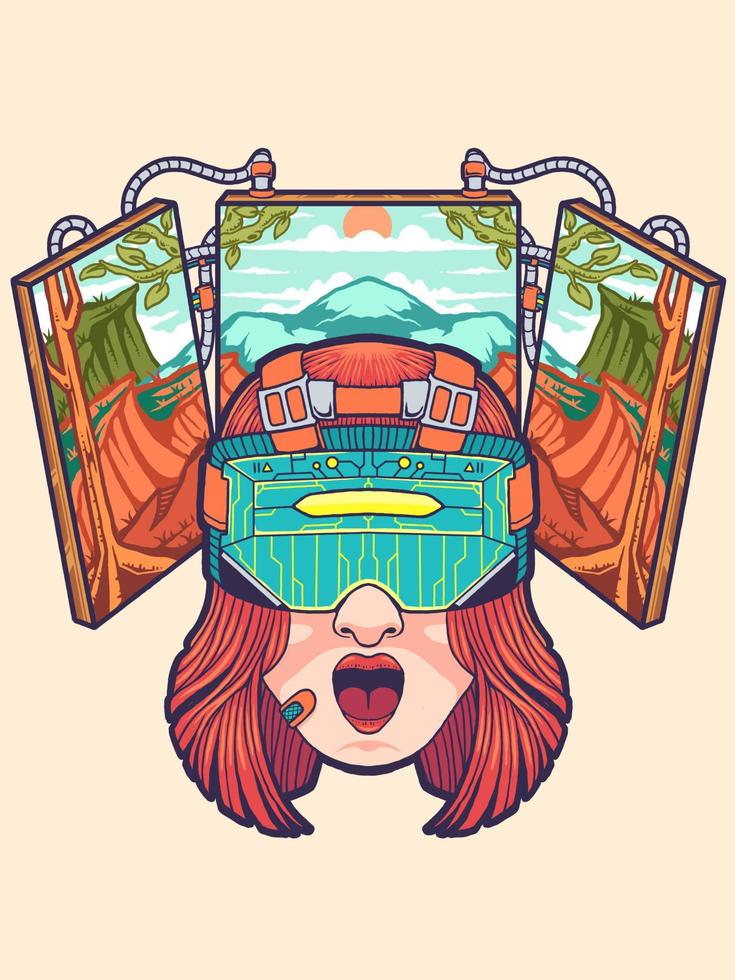 virtual reality vector illustration