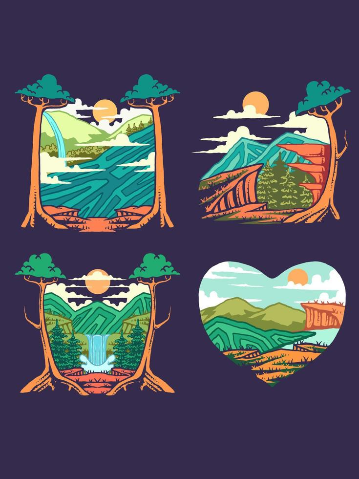badge nature set vector