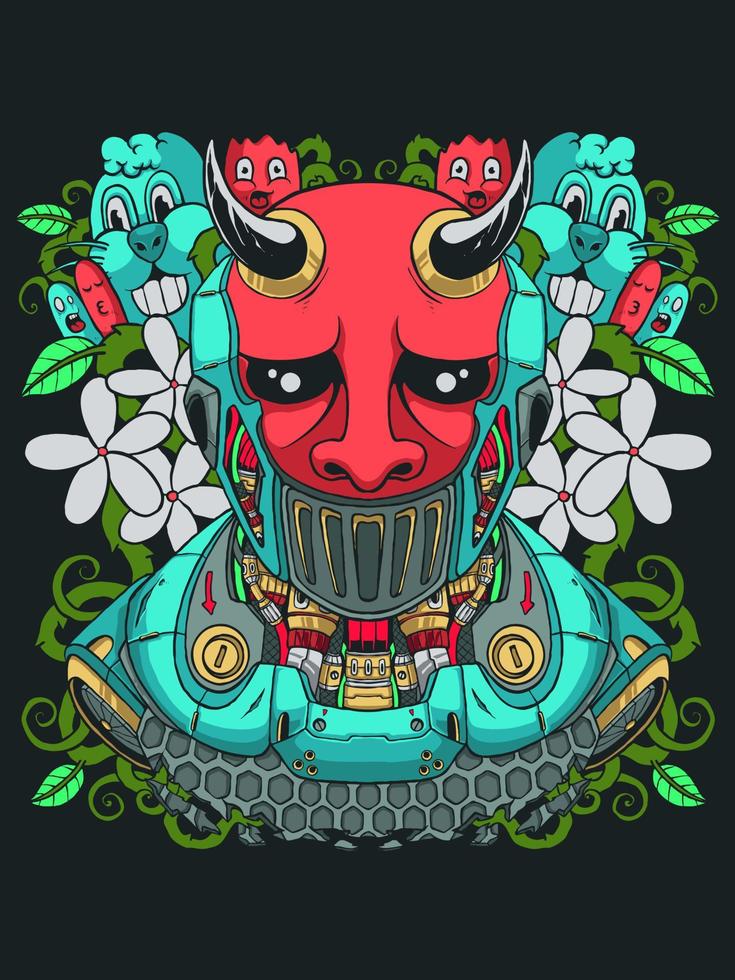 cyborg japan mask vector