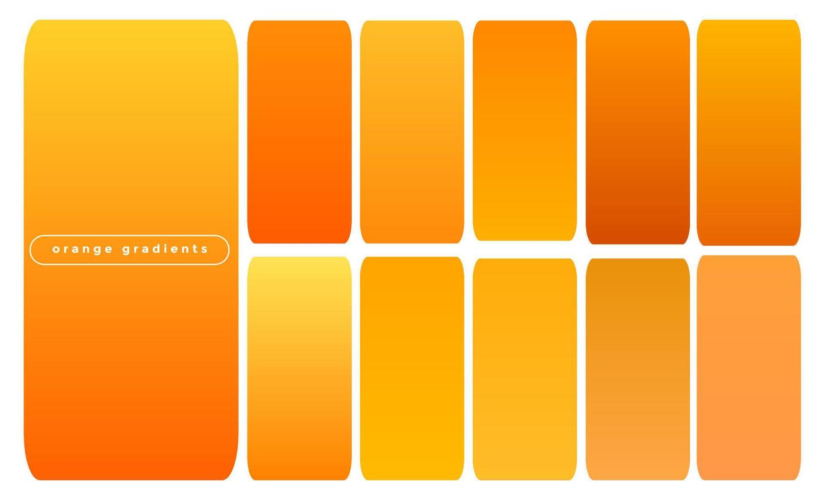 Abstract Bright Yellow Orange Design With Vertical Gradient Set vector
