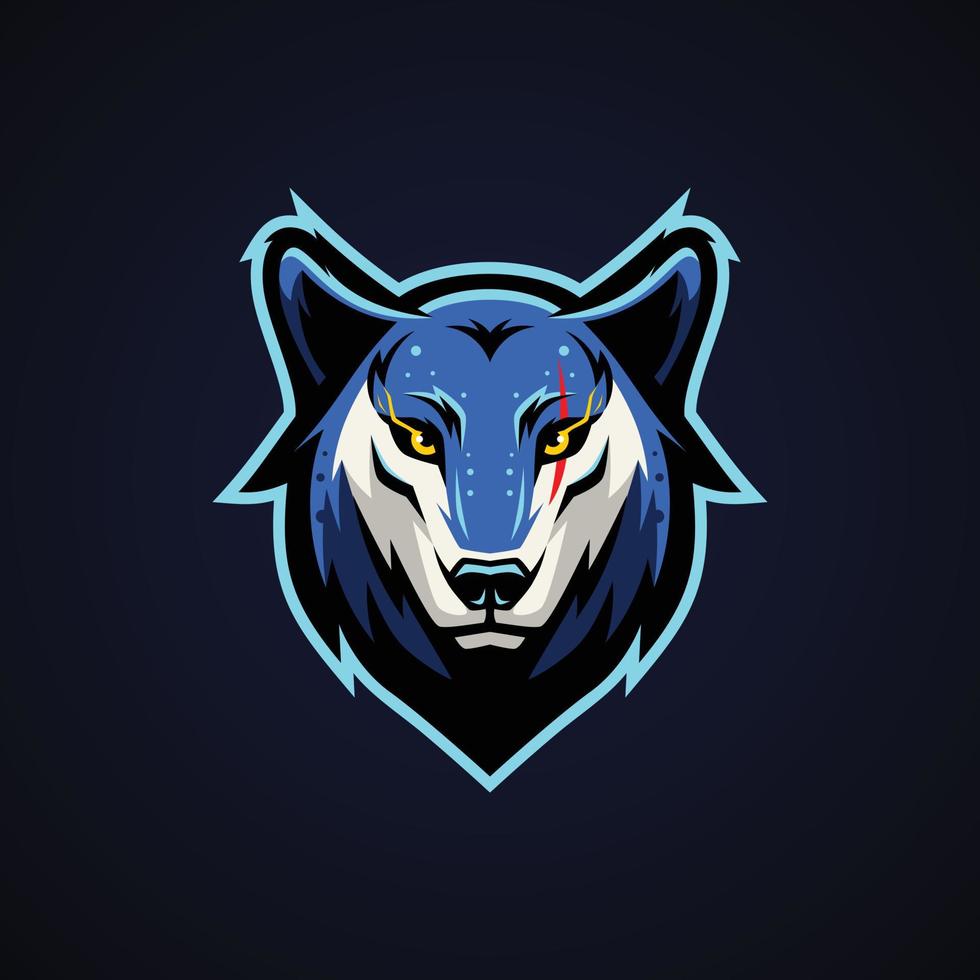 Wolf Head Mascot Logo Vector Illustration Design.