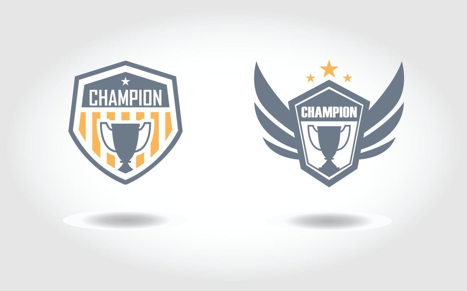 Ilustración de concepto de conjunto de logotipo de torneo de campeón vector