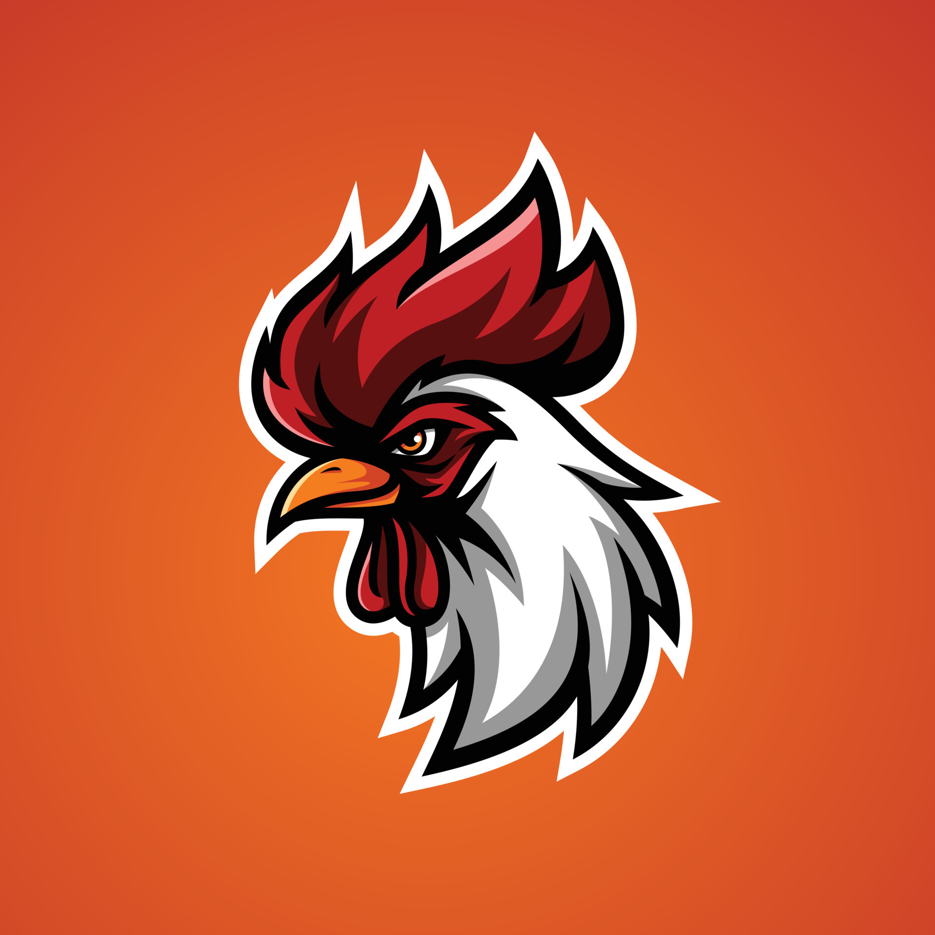 Rooster Mascot Logo Vector Illustration Design - Animals Mascot logo