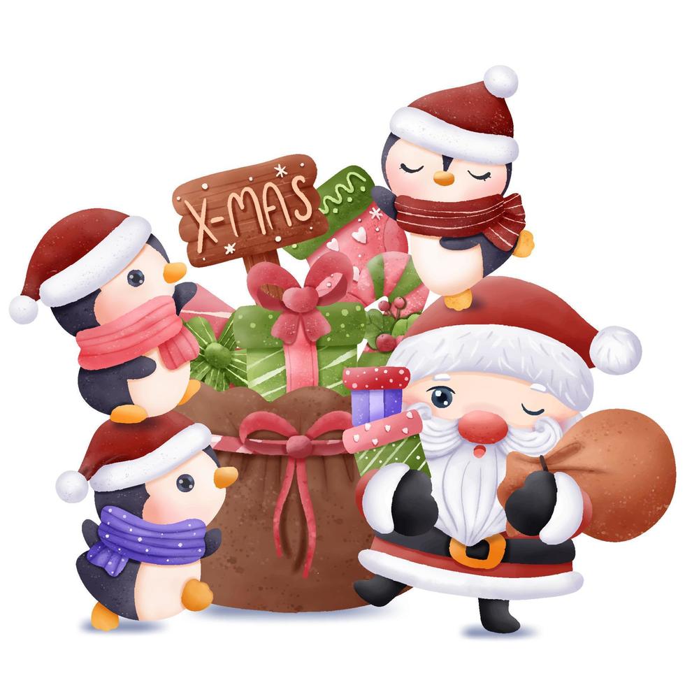 Christmas Series Santa and Friends vector