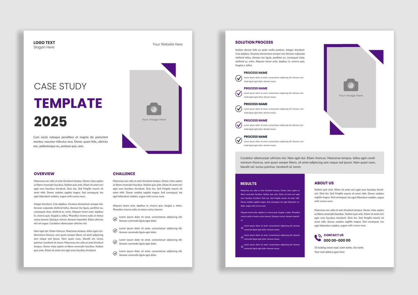 Business case study flyer template or corporate project paper layout with a unique concept. Modern and minimal case study cover, research report, case history vector