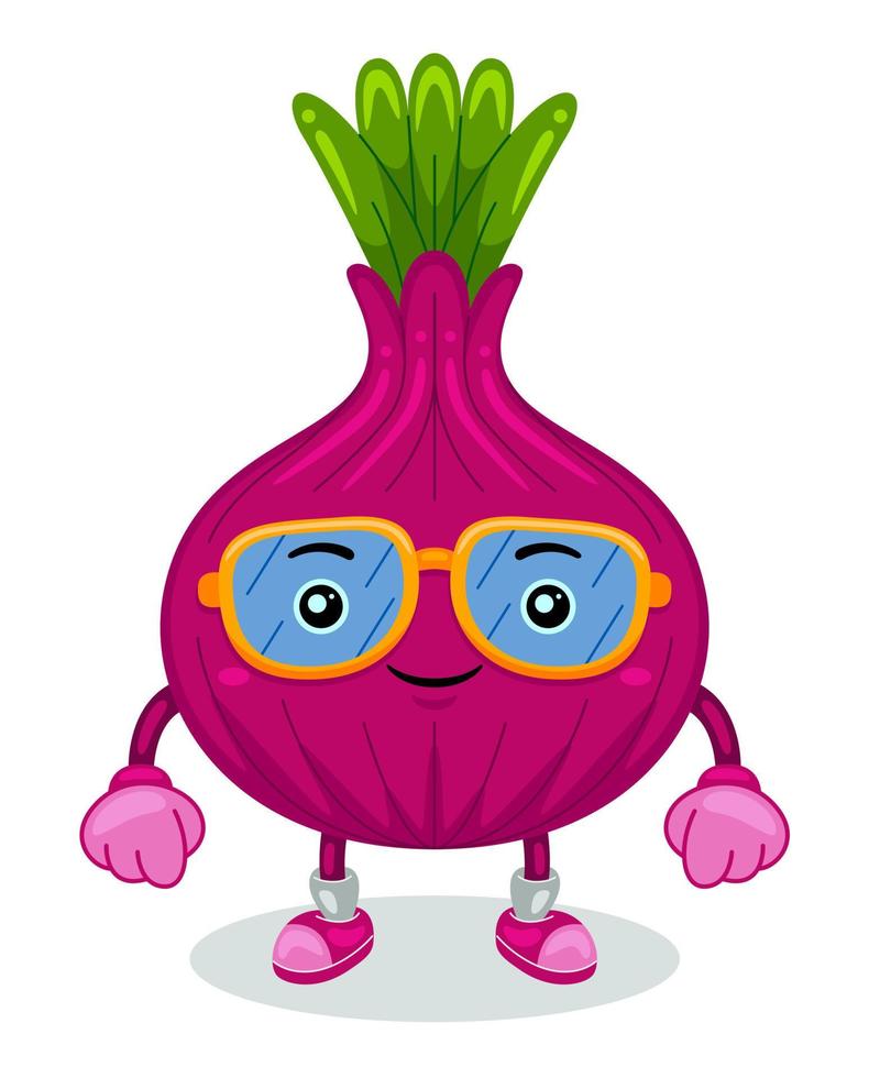 Cute Onion Mascot Character Vector Illustration