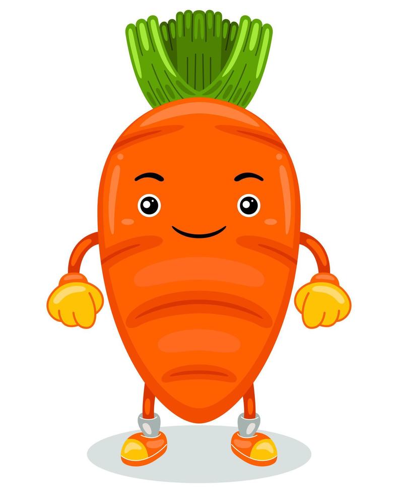 Cute Carrot Mascot Character Vector Illustration
