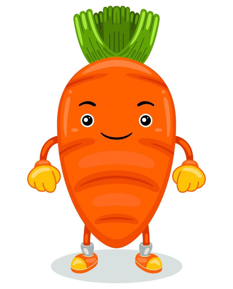 Cute Carrot Mascot Character Vector Illustration