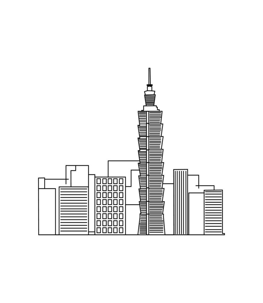 ilustración vectorial de taipei vector