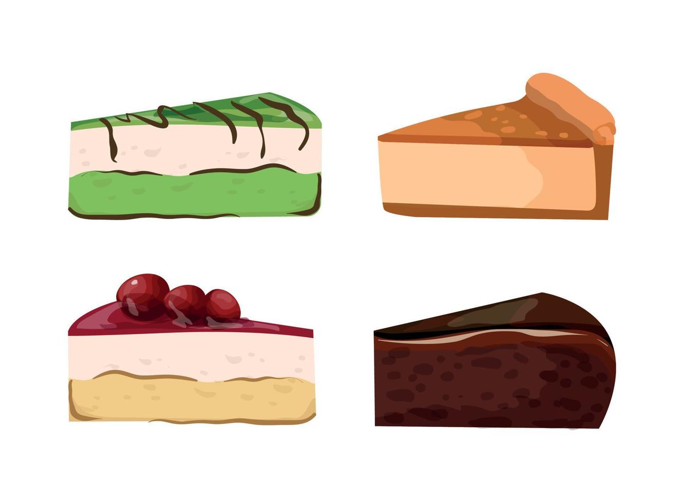 coloridas ilustraciones de pasteles vector