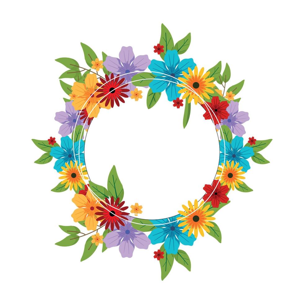 Frame with flower vector