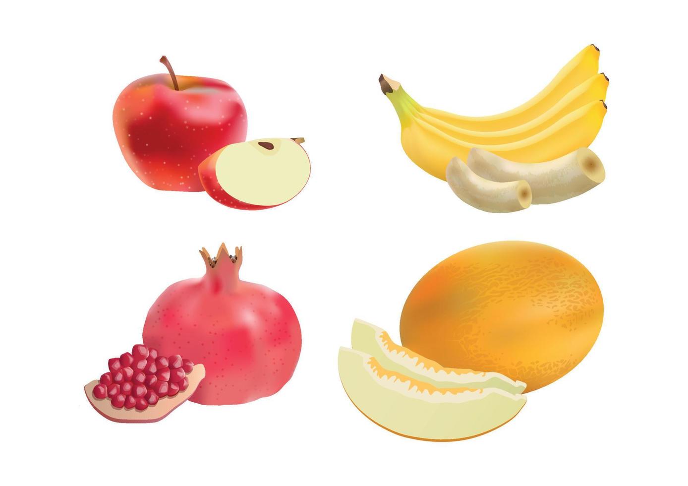 conjunto de frutas realistas vector