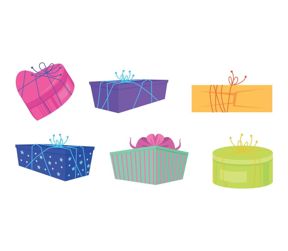 Set of Gift Boxes vector