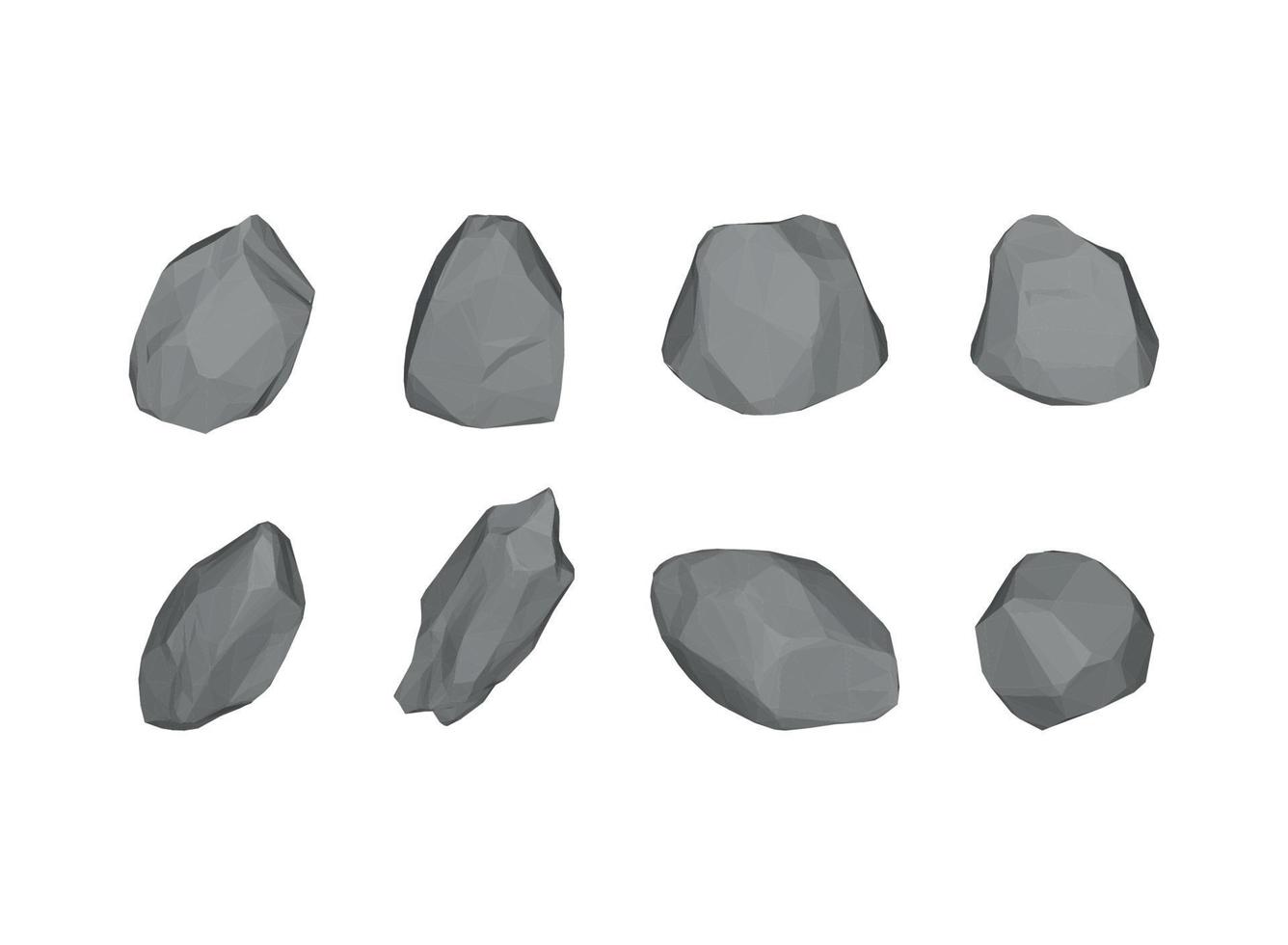 3D Stones Set vector