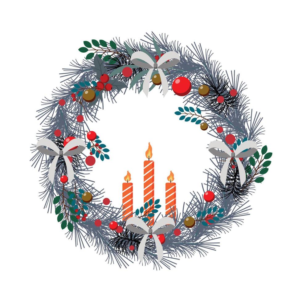 Vector illustration of Christmas Wreath