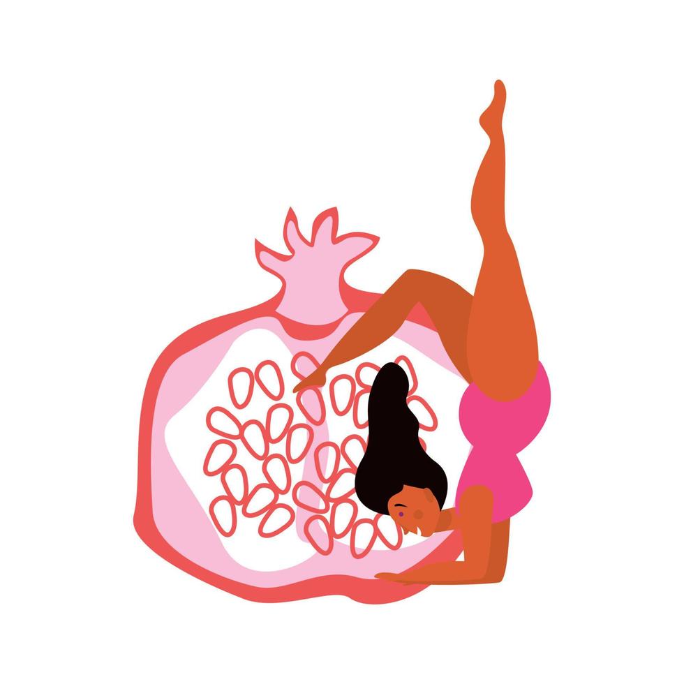 Girl with fruit vector