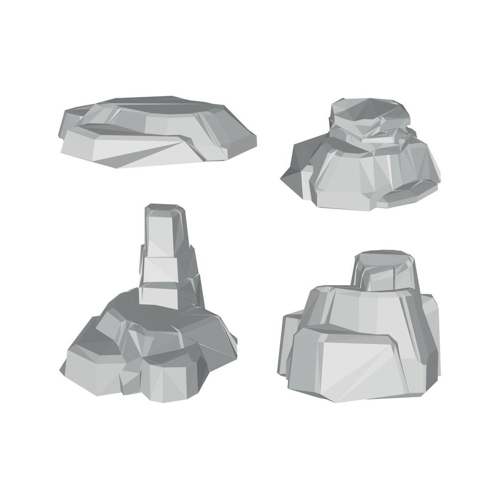 3D Stones Set vector