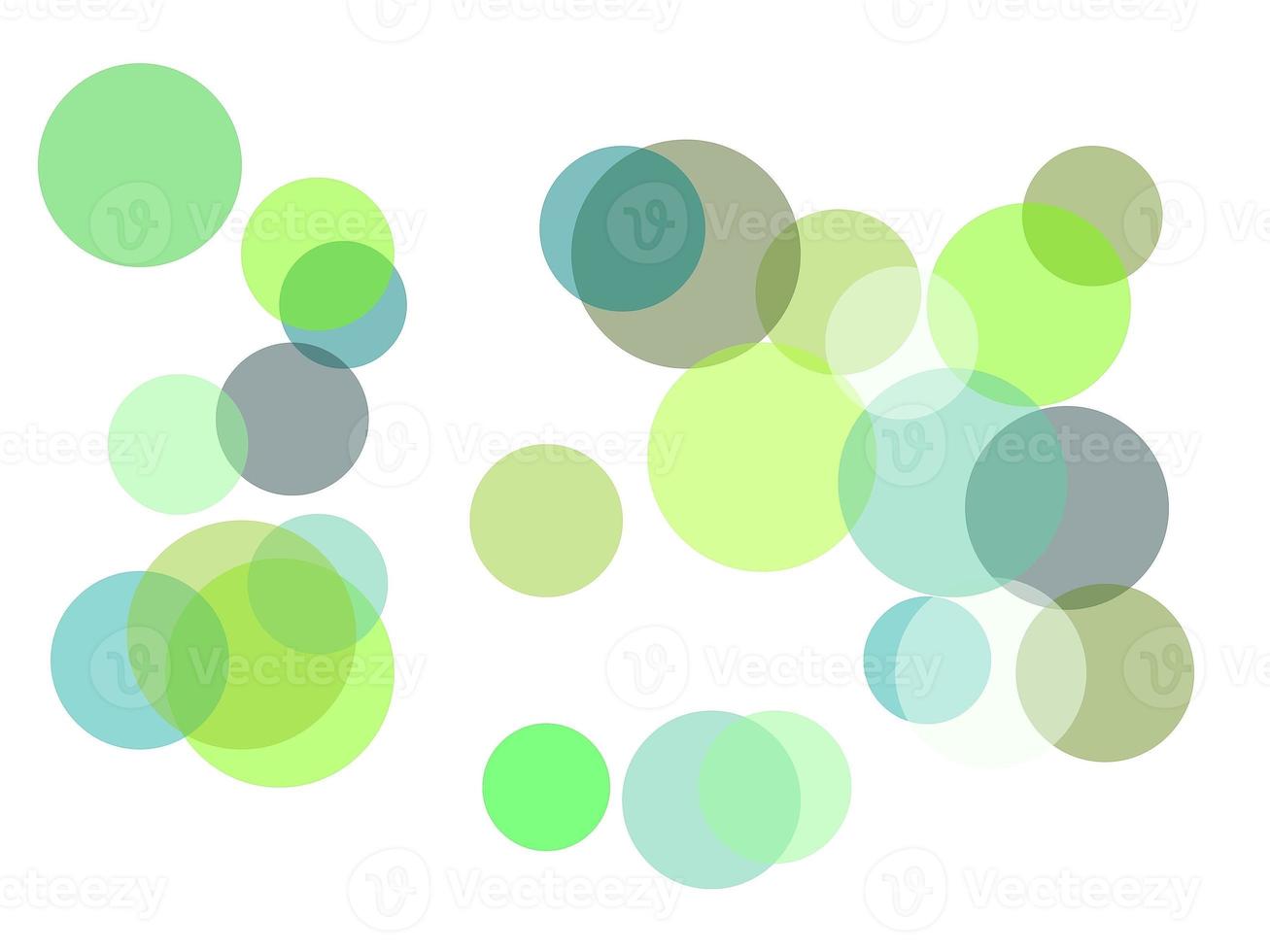 Abstract green circles with white background photo