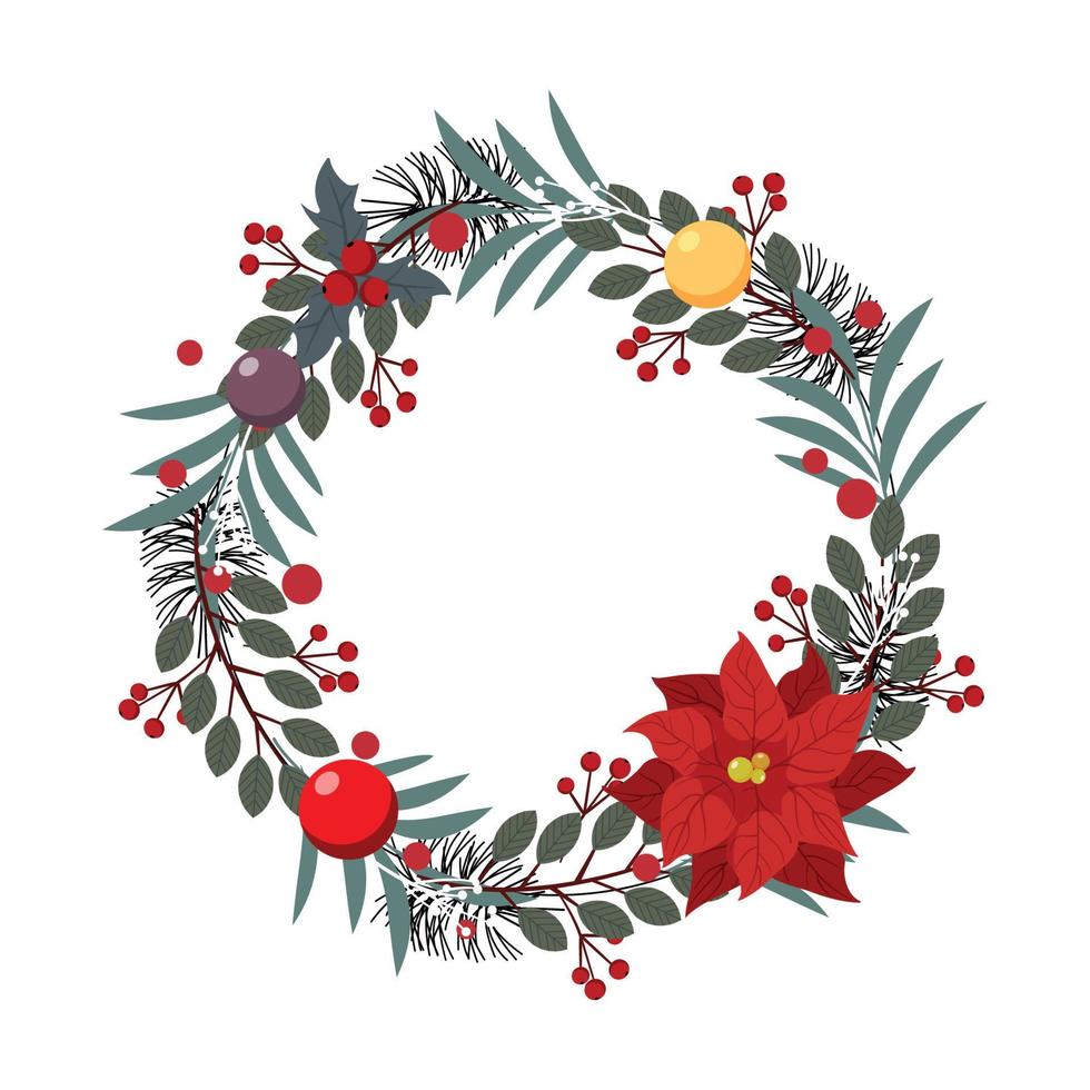 ilustración vectorial de corona de navidad vector