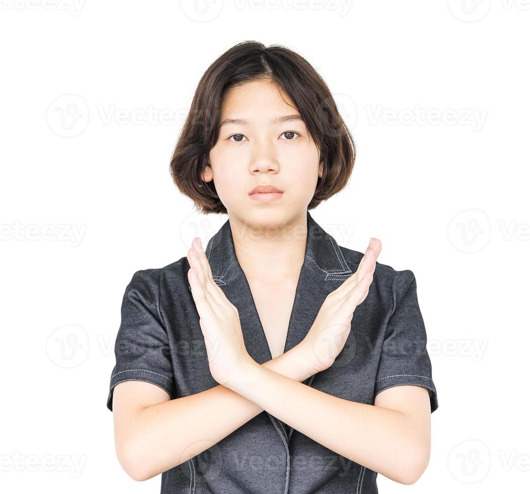 Close up female short hair with shirt photo