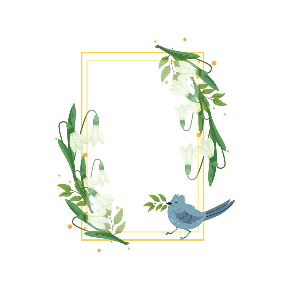 Frame with flower vector