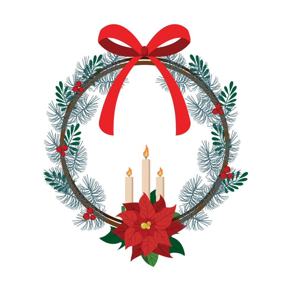 Vector illustration of Christmas Wreath