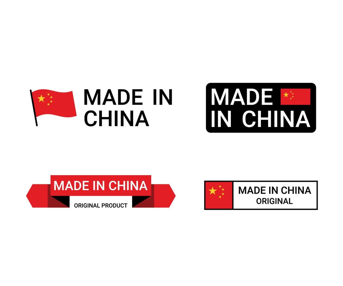 Labels of Made in China vector