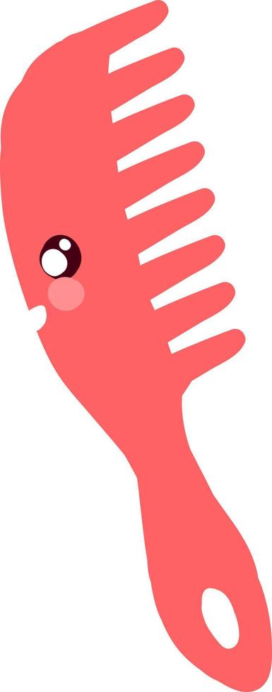 Pink hairbrush, illustration, vector on white background.