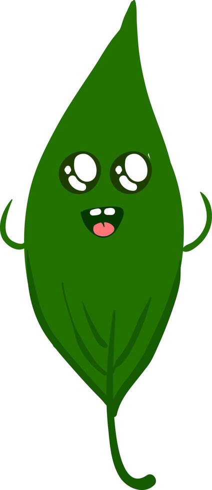 Cute green leaf, illustration, vector on white background.