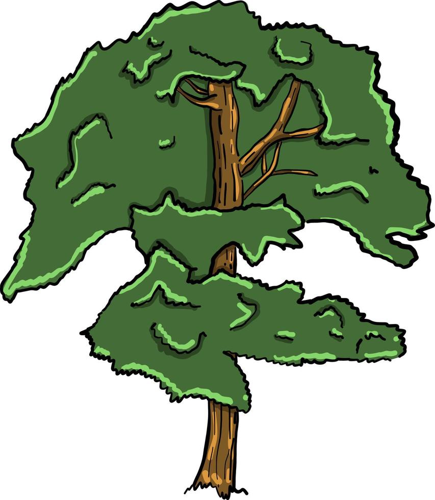 Green tree , illustration, vector on white background