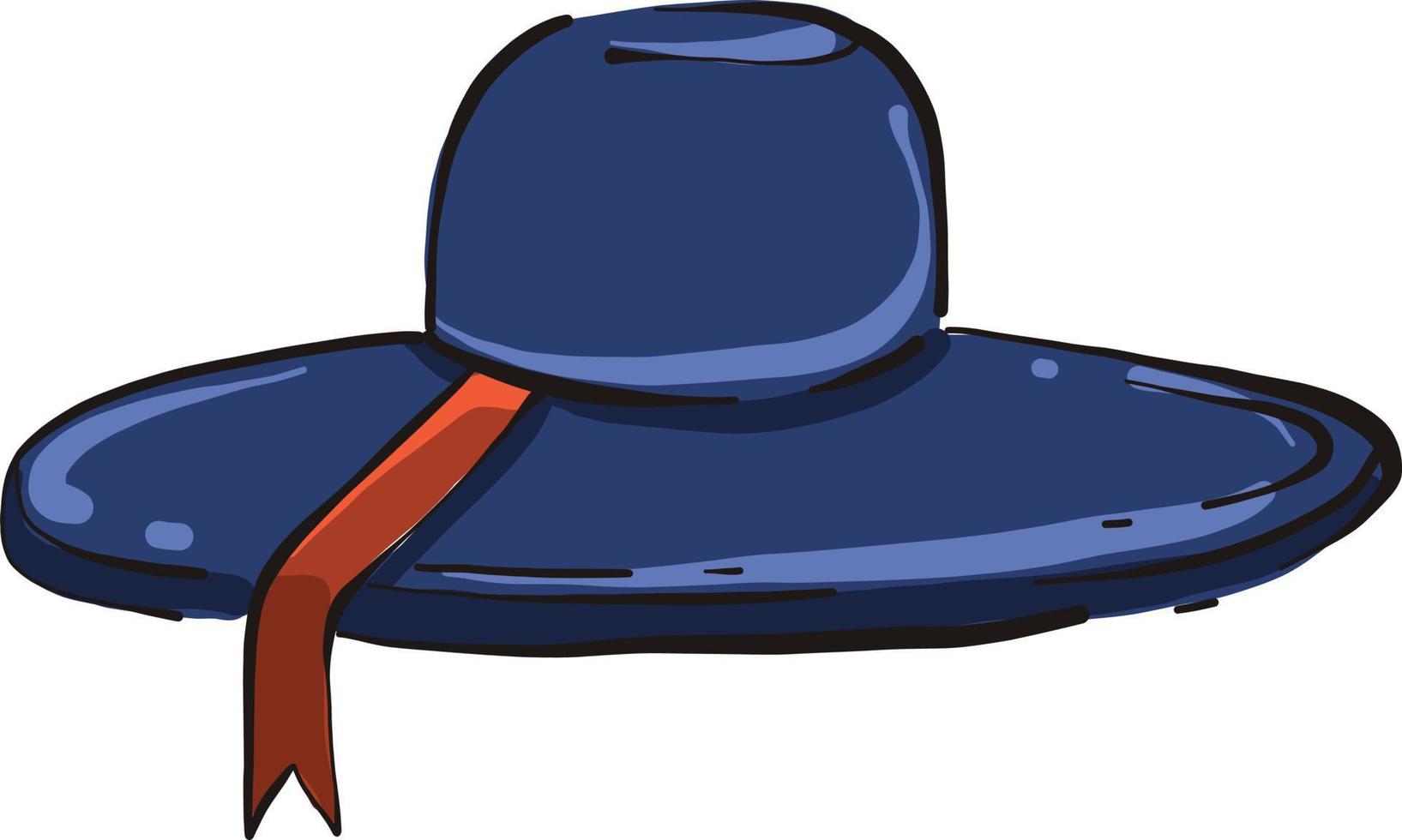 Fancy blue hat, illustration, vector on white background.