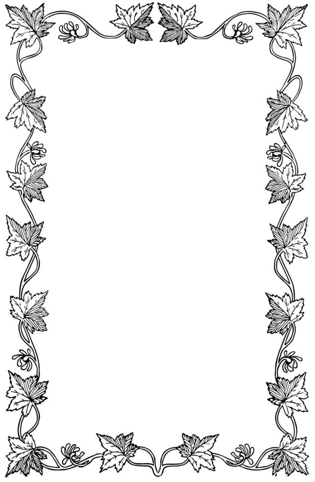 Maple Leaf vines in this pattern frame, vintage engraving. vector