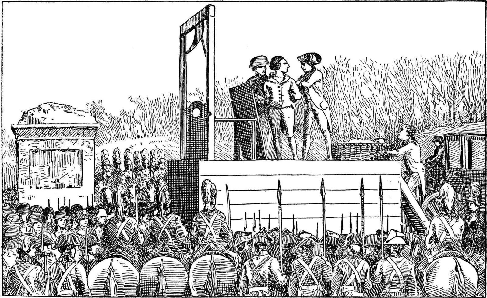 Execution of Louis XVI, vintage illustration. vector